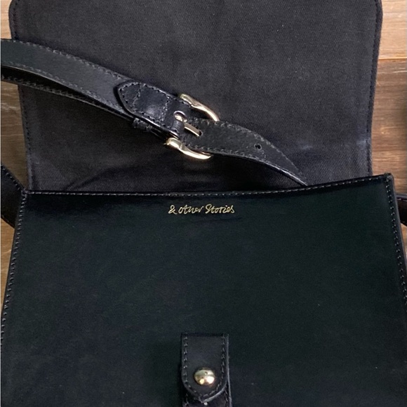 & Other Stories Ring Suede and Leather Crossbody Bag - Picture 2 of 11